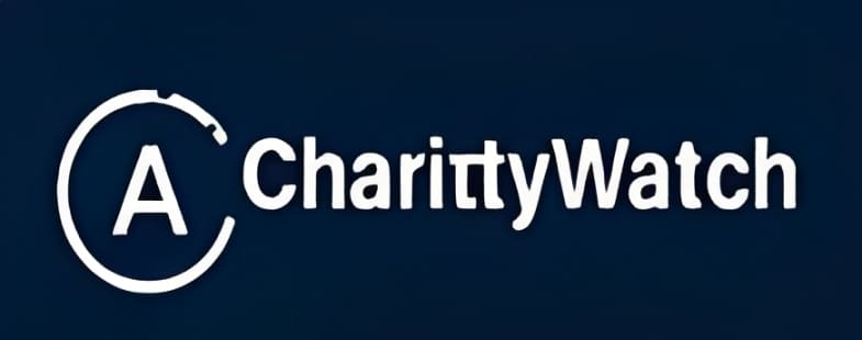 The word 'CharityW' on a dark blue background.