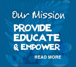 Mission statement emphasizing education and empowerment.