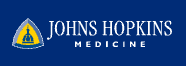 Johns Hopkins Medicine logo on a blue background.