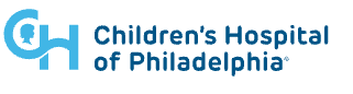 Logo of Children's Hospital of Philadelphia in blue and orange.