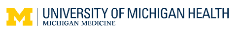 Partial logo of University of Michigan Medicine.